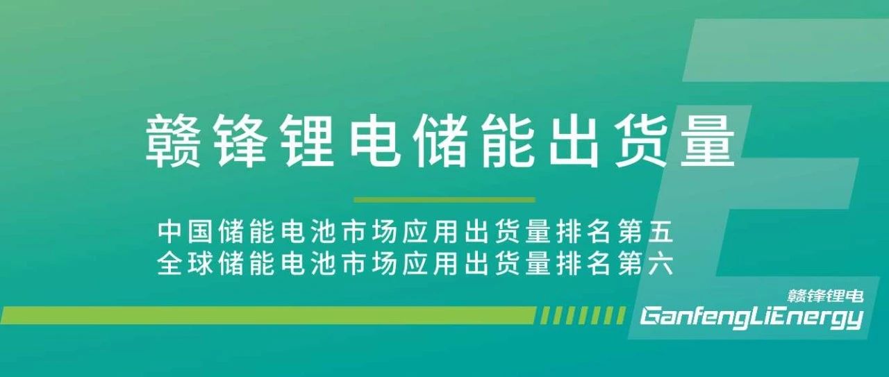 贛鋒鋰電2022年儲(chǔ)能電池出貨量國(guó)內(nèi)第五，全球第六